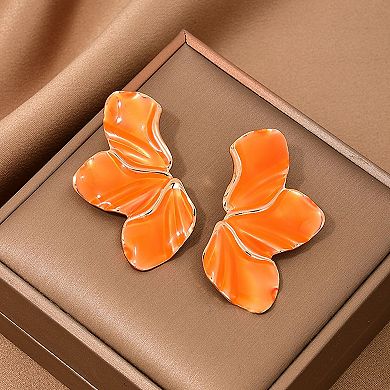 Women's Enamel Flower Statement Earrings