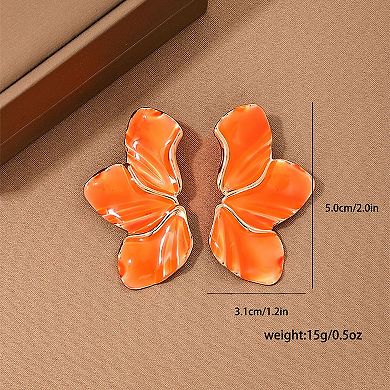 Women's Enamel Flower Statement Earrings