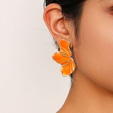 Women's Enamel Flower Statement Earrings