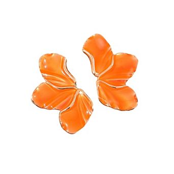 Women's Enamel Flower Statement Earrings