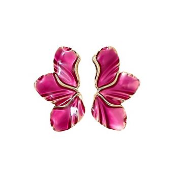 Women's Enamel Flower Statement Earrings