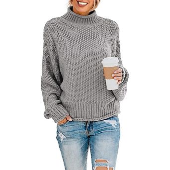 Turtleneck Balloon Pullover Sweater