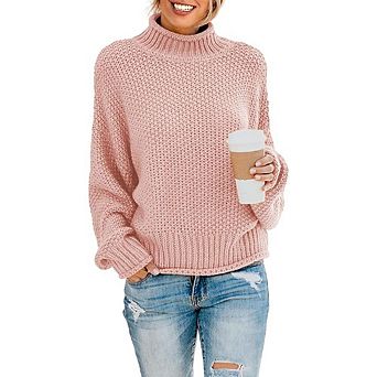 Turtleneck Balloon Pullover Sweater