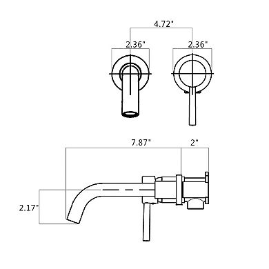 Wall Mount Bathroom Faucet Single Handle with Rough In Valve Swivel Spout