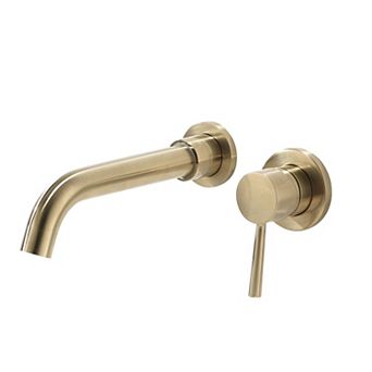 Wall Mount Bathroom Faucet Single Handle with Rough In Valve Swivel Spout