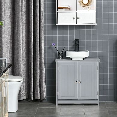 Under Sink Bathroom Storage Cabinet with U-Shaped Cut-Out Shelf