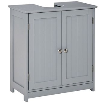 Under Sink Bathroom Storage Cabinet with U-Shaped Cut-Out Shelf
