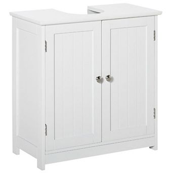Under Sink Bathroom Storage Cabinet with U-Shaped Cut-Out Shelf