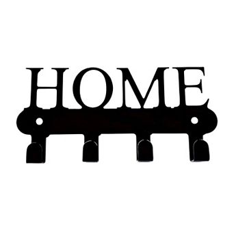 Wall-Mounted Metal Key Holder 4 Hooks Entryway Key and Hat Organizer
