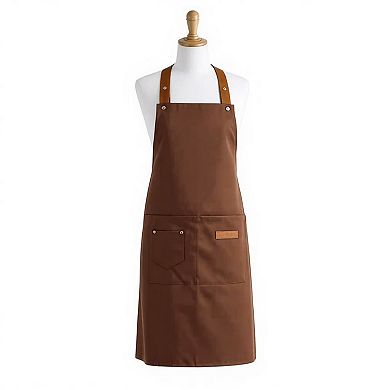 Cotton Kitchen Apron with Cross Back Straps Minimalist Utility Apron for Cooking Baking Craft Garden