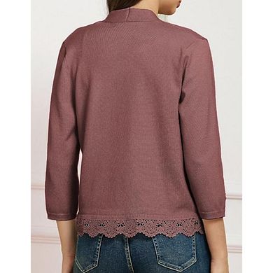 Open Front Lace Cropped Cardigan