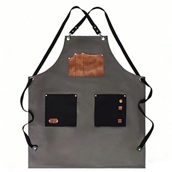 Utility Work Apron with Multi Pocket Design Full Coverage Apron for Kitchen Studio Workshop and Home