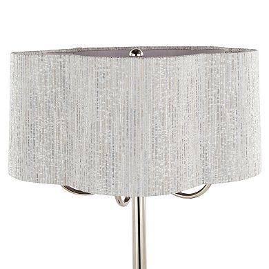 Loheer Lily Contemporary Metal Table Lamp with Hardback Linen Shade