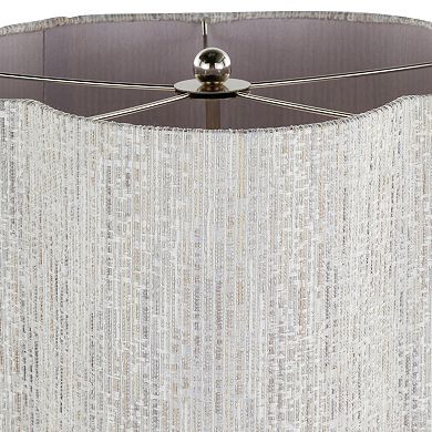 Loheer Lily Contemporary Metal Table Lamp with Hardback Linen Shade