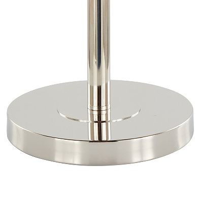 Loheer Lily Contemporary Metal Table Lamp with Hardback Linen Shade