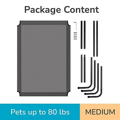 Portable Elevated Dog Bed with Steel Frame and Breathable Mesh