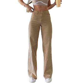 Women's Wide Leg Jeans High Waisted Stretchy Straight Leg Jeans Slim Fit Trendy Loose Denim Pants