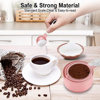 Measuring Cups Spoons Set 10 Pieces Nesting Stainless Steel Handle