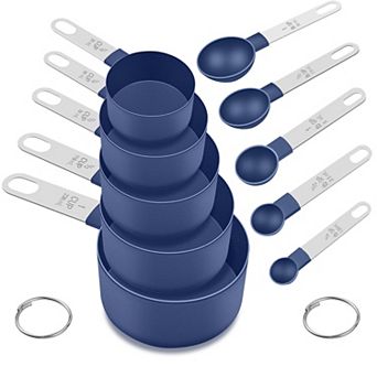 Measuring Cups Spoons Set 10 pc Nesting Stainless Steel Handle
