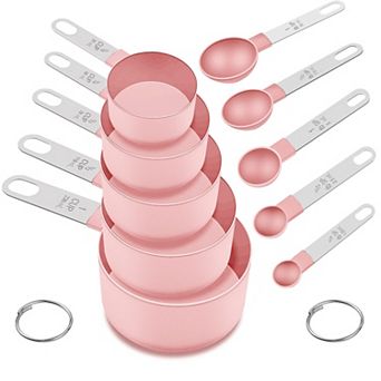 Measuring Cups Spoons Set 10 pc Nesting Stainless Steel Handle