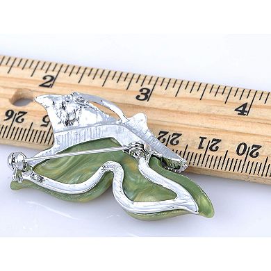 Crystal Emerald Eye Pattern Wing Petite Butterfly Pin Brooch