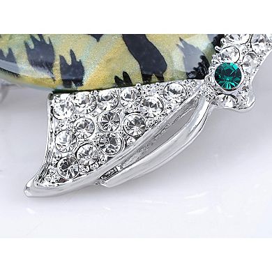 Crystal Emerald Eye Pattern Wing Petite Butterfly Pin Brooch