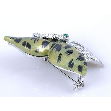 Crystal Emerald Eye Pattern Wing Petite Butterfly Pin Brooch