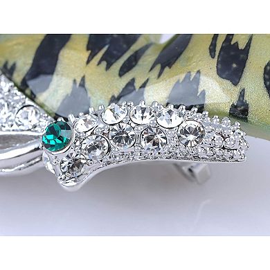 Crystal Emerald Eye Pattern Wing Petite Butterfly Pin Brooch