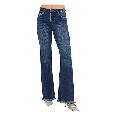 RISEN Full Size Tummy Control Mid Rise Flare Jeans Plus Size