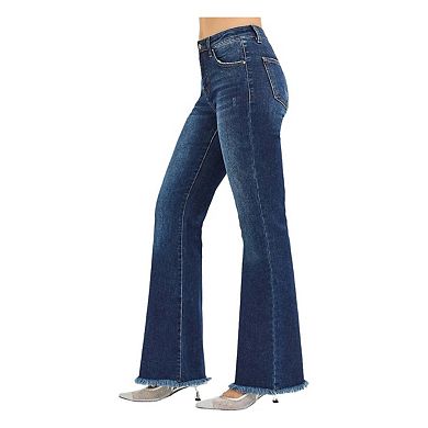 RISEN Full Size Tummy Control Mid Rise Flare Jeans Plus Size