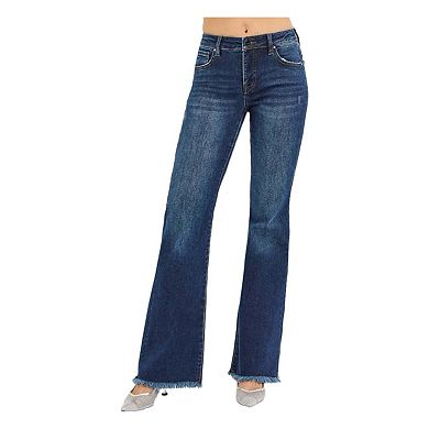 RISEN Full Size Tummy Control Mid Rise Flare Jeans Plus Size