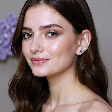 Butterfly Crystal Earrings with Graduated Stone Accents and Delicate Winged Design