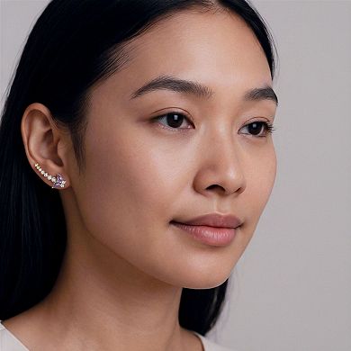 Butterfly Crystal Earrings with Graduated Stone Accents and Delicate Winged Design