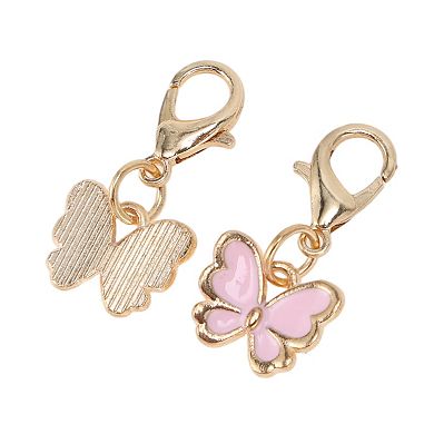 Durable Shoelace Charms Pink Gold Tone 6 Pcs