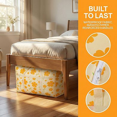 Flower Clothes Storage, Foldable Storage Bags, Moving Bags for Organizing Bedroom, Clothing