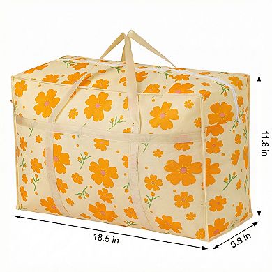 Flower Clothes Storage, Foldable Storage Bags, Moving Bags for Organizing Bedroom, Clothing