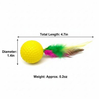 12 Pack Cat Toy Balls with Feathers, Interactive Kitten Play Set, Lightweight Pet Toys