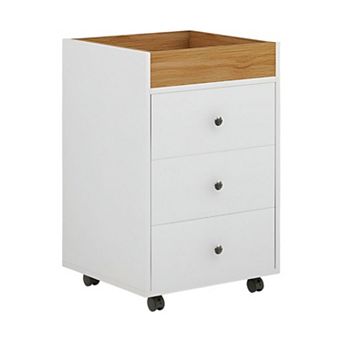 Office Storage Cart with 3 Drawers, Compact Rolling Workspace Organizer
