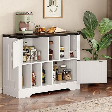 18" Modern Farmhouse Night Stand with Charging Station, Wooden Bedside Table Table with 2 Drawers