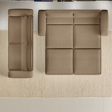 Pnronnc King Size Sleeper Sofa Bed, Convertible Pull Out Sofa with 2 Lumbar Pillows