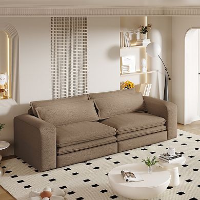Pnronnc King Size Sleeper Sofa Bed, Convertible Pull Out Sofa with 2 Lumbar Pillows