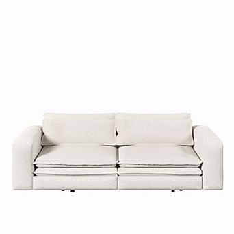Pnronnc King Size Sleeper Sofa Bed, Convertible Pull Out Sofa with 2 Lumbar Pillows