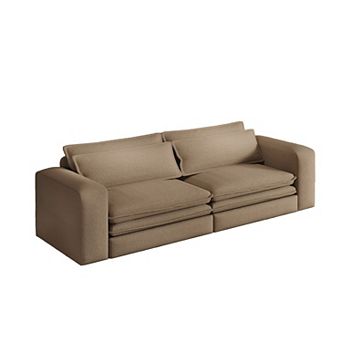 Pnronnc King Size Sleeper Sofa Bed, Convertible Pull Out Sofa with 2 Lumbar Pillows