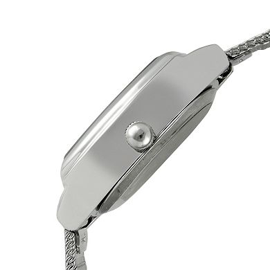 Peugeot Womens 30mm x 20mm Moon Phase Dial Watch with Self Adjustable Mesh Bracelet