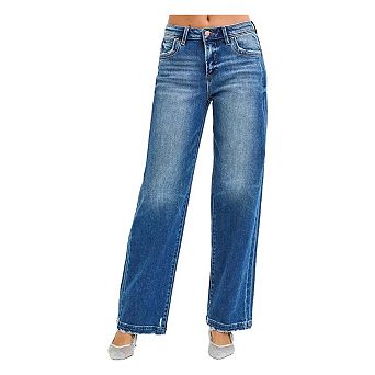 RISEN Full Size Slouchy Baggy Jeans Pocket Side Seam Detail Plus Size