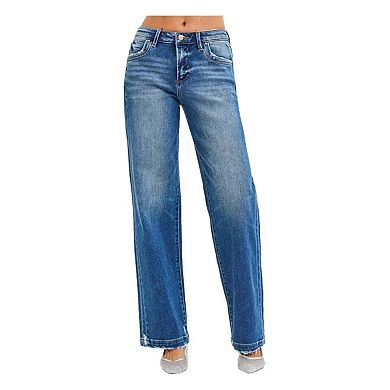 RISEN Full Size Slouchy Baggy Jeans Pocket Side Seam Detail Plus Size