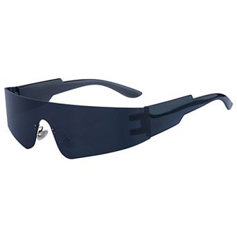 Sports Cycling Bridgeless Rimless Shield Sunglasses Outdoor Trendy Sun Glasses UV Protection