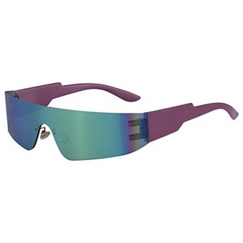Sports Cycling Bridgeless Rimless Shield Sunglasses Outdoor Trendy Sun Glasses UV Protection