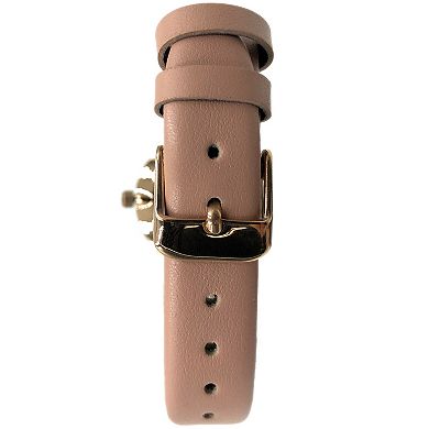 Peugeot Womens Round 30mm Modern Calfskin Leather Strap Watch