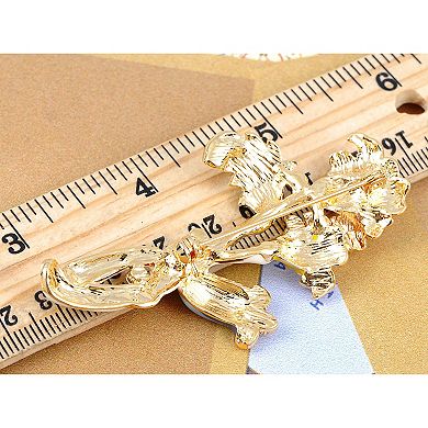 Crystal Colorful Intertwining Flower Plant Fashion Pin Brooch